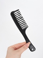 Расчёска двухрядная, 21×4.5 (±1) см, чёрная - Фото 2
