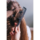 Расчёска двухрядная, 21×4.5 (±1) см, чёрная - Фото 5