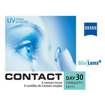 Контактные линзы Contact Day 30 Compatic Toric, -0.5/8,6/-1.75/70, в наборе 6шт