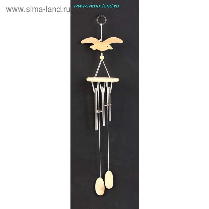 Музыка ветра дерево "Птица" 6 трубочек + 11 фигурок 44 см - Фото 1