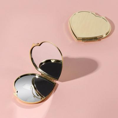 Зеркало складное, 6 × 7 см, цвет золотистый