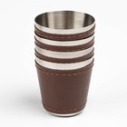 Набор стопок Мастер К, 30 мл, 7×4 см, 4 шт., чехол, нержавеющая сталь, экокожа - Фото 2