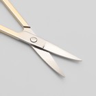Ножницы маникюрные, загнутые, 9 см, на блистере, цвет серебристый/золотистый - Фото 2