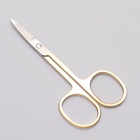 Ножницы маникюрные, загнутые, 9 см, на блистере, цвет золотистый, серебристый - Фото 2