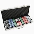 Покер в металлическом кейсе (2 колоды, фишки 500 шт б/номомин.,5 кубиков), 20.5 х 56 см - фото 9541583