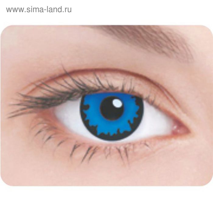 Карнавальные контактные линзы Adria Crazy - BLUE ANGLIC, в наборе 1 шт - Фото 1