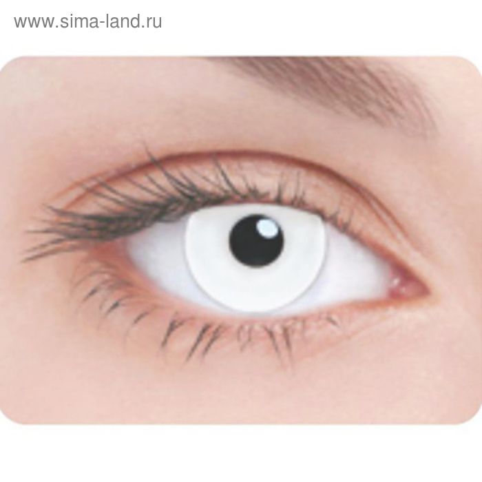 Карнавальные контактные линзы Adria Crazy - WHITE OUT, в наборе 1 шт - Фото 1