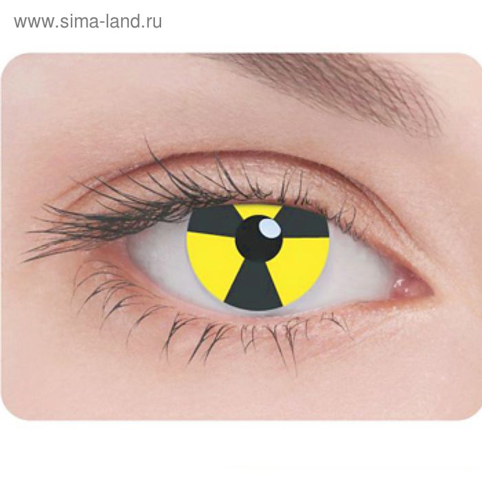 Карнавальные контактные линзы Adria Crazy - Знак радиации, в наборе 1шт - Фото 1