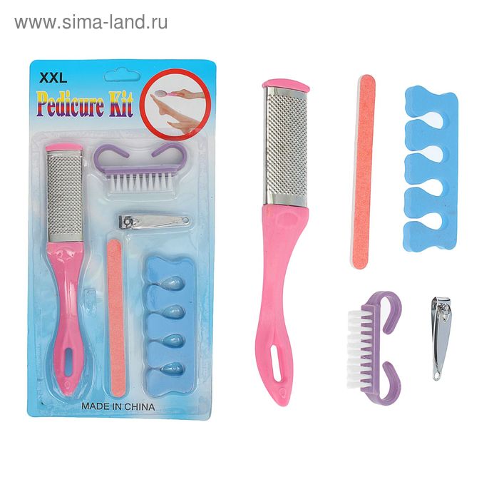 Набор для педикюра, 5 предметов, цвет МИКС - Фото 1
