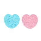 Набор спонжей для умывания "Сердце", 2шт, цвет МИКС - Фото 1