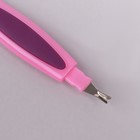 Пилка-триммер металлическая для ногтей, прорезиненная ручка, 14 см, цвет МИКС - фото 8213400