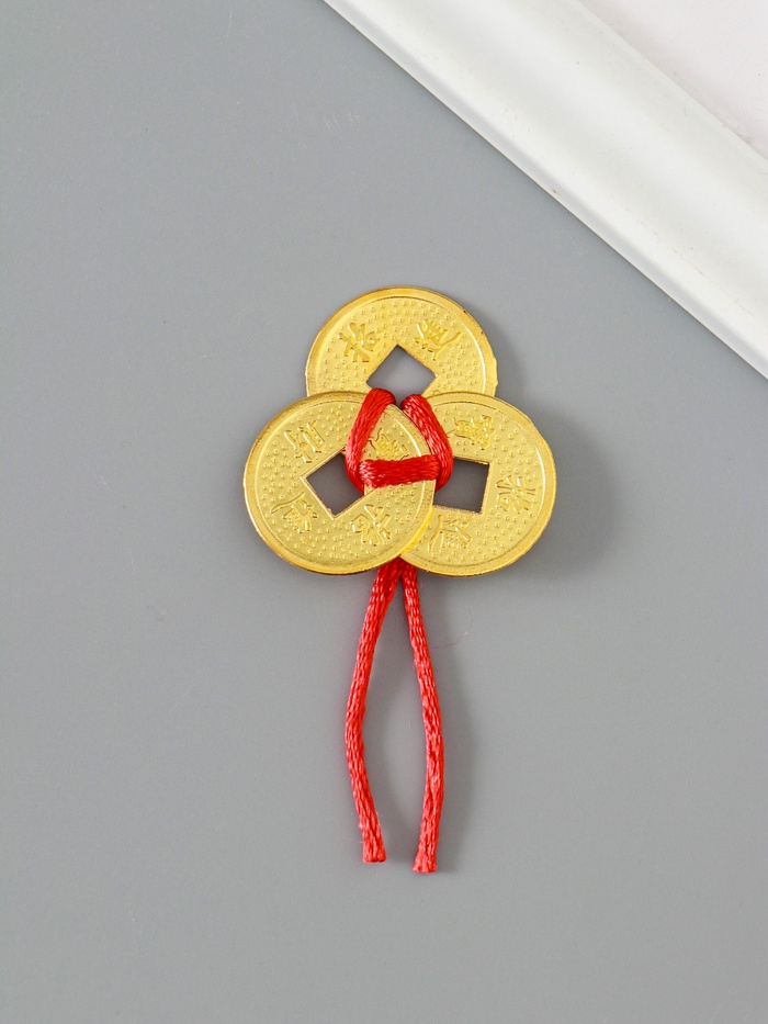 Подвеска 3 монеты денежные, d=2.5 см, под золото - Фото 1