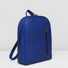 Сумка-рюкзак на молнии, 1 отдел, 2 наружных кармана, цвет синий - Фото 2