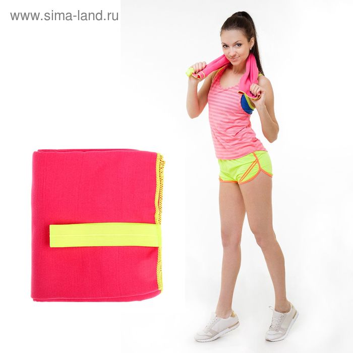 Спортивное полотенце ONLITOP, размер 70х90 см, розовый, 200 г/м2 - Фото 1