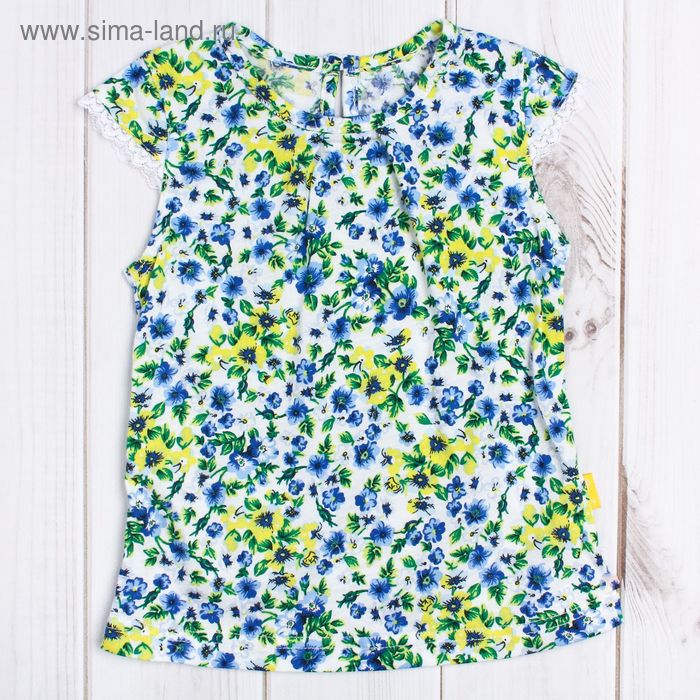 Блузка для девочки "Полевые цветы", рост 74 см (48), принт полевые цветы ДДК514001н_М - Фото 1