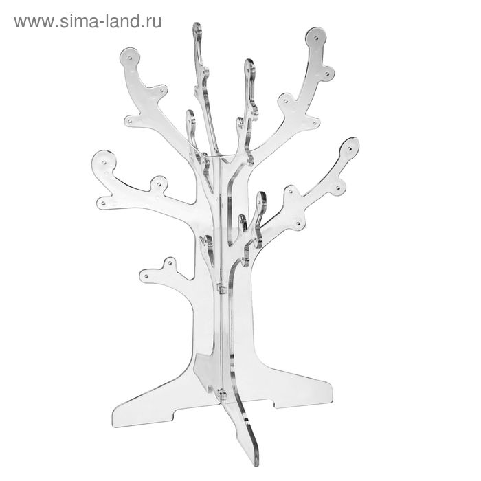 Подставка под серьги "Дерево" 16,5*16,5*24,5 см, цвет прозрачный - Фото 1