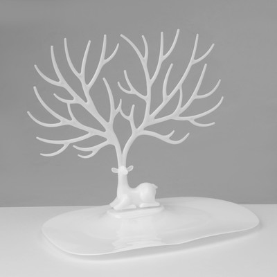 Подставка для украшений «Олень», 25×15×22 см, прямоугольное основание, белая