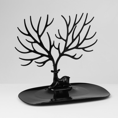 Подставка для украшений «Олень», 25×15×22 см (+ - 0.5 см), прямоугольное основание, чёрная