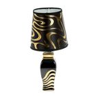 Лампа настольная керамика "Течение" чёрная с золотом 220V Е14 31х20х20 см - Фото 3