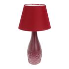 Лампа настольная керамика "Пятиугольные цветы" цвет вина матовая Е14 220В 43х24х24 см - Фото 3
