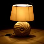 Лампа настольная керамика "Водоворот" цвет белый Е14 220В 37х27х18 см - Фото 2
