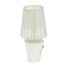 Лампа настольная керамика стразы "Панем" белая 30х25х25 см - Фото 3