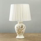 Лампа настольная керамика стразы "Тюльпан" белая 39х25х25 см - Фото 1