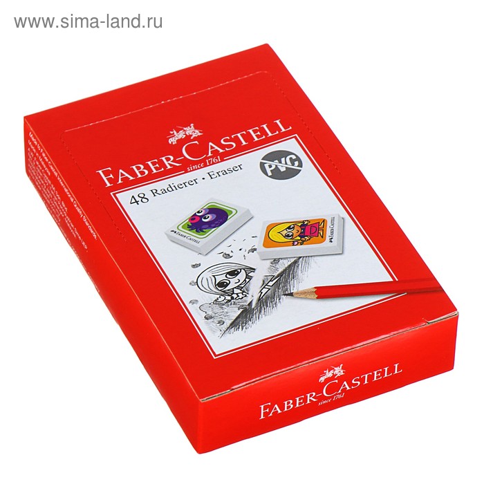 Ластик Faber-Castell синтетика «Друзья» 41х28х8, микс - Фото 1