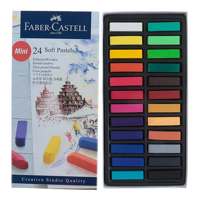 Пастель сухая, набор 24 цвета, Soft, Faber-Castell GOFA мини, художественная 128224 - Фото 1