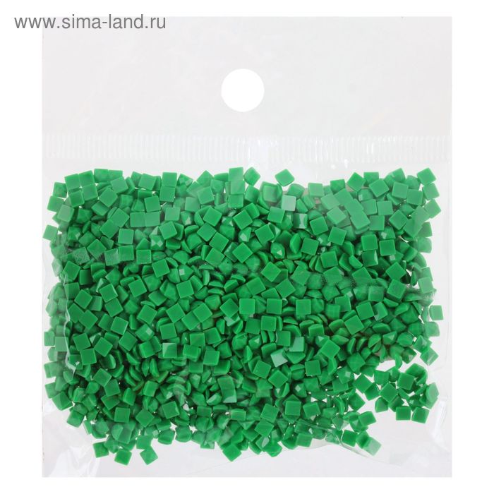 Стразы для алмазной вышивки, 10 гр, не клеевые, квадратные 2,5*2,5мм 911 Emerald Green Med - Фото 1
