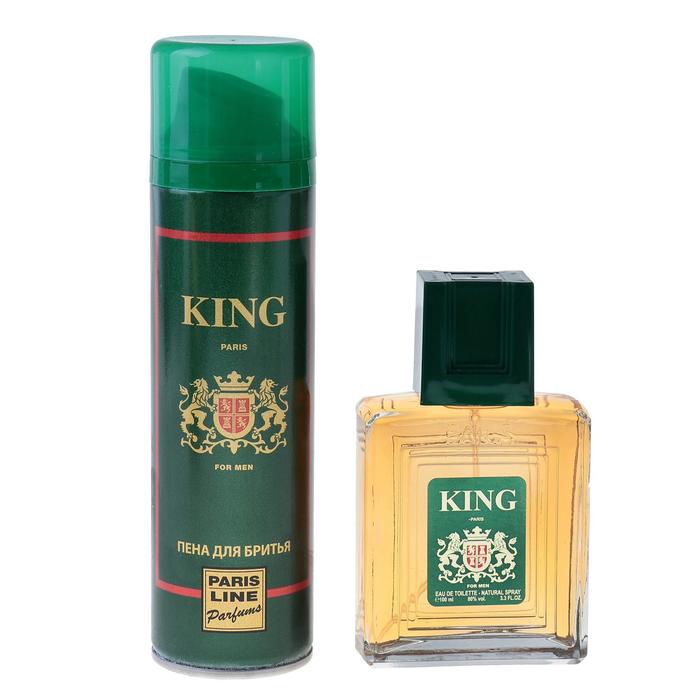 Подарочный набор для мужчин: Туалетная вода King+пена для бритья - фото 1898051219