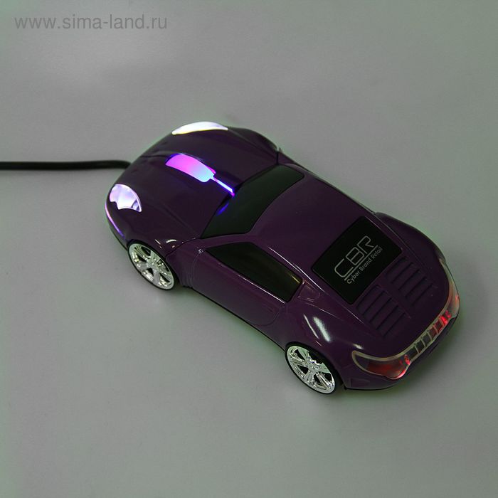 Мышь CBR MF 500 Lambo Purple, сувенирная, проводная, оптическая, 800 dpi, подсветка, USB - Фото 1