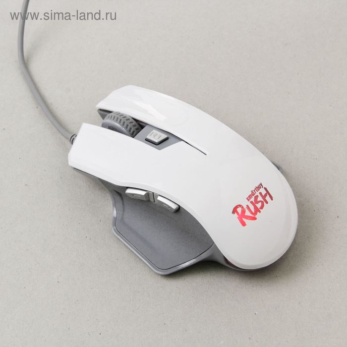 Мышь Smartbuy RUSH 709, игровая, оптическая, проводная, 4000 dpi, с подсветкой, белая - Фото 1