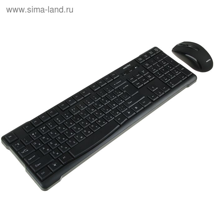 Комплект клавиатура и мышь Smartbuy ONE 114348AG, беспроводной, мембранный, USB, черный - Фото 1