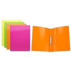 Папка на 2 кольцах А4, 24мм Erich Krause Glance Neon, пластиковая, толщина 500мкм, тиснение - диагональ, вместимость до 100 листов, микс - Фото 1