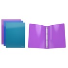 Папка на 4 кольцах А4, 24 мм, Erich Krause Glance Vivid, пластиковая, толщина 500 мкм, тиснение - диагональ, вместимость до 100 листов, микс - Фото 1