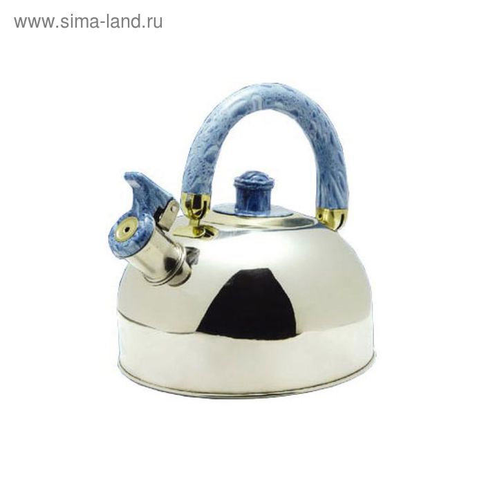Чайник металлический Bohmann, 3,5 л, голубой мрамор - Фото 1