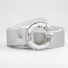 Ремень женский, гладкий, ширина 4 см, цвет серебряный - Фото 1