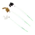 Дразнилка с мышью из натурального меха, микс цветов - Фото 3