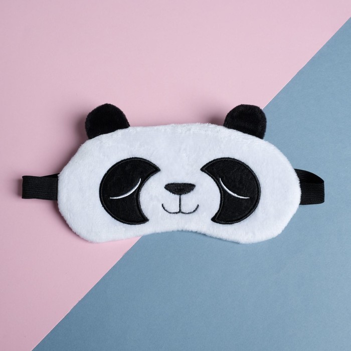 Маска для сна фигурная «Панда», цвет белый - Фото 1