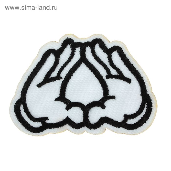 Термоаппликация "Жест сердце", 6,5*4,5см, цвет белый