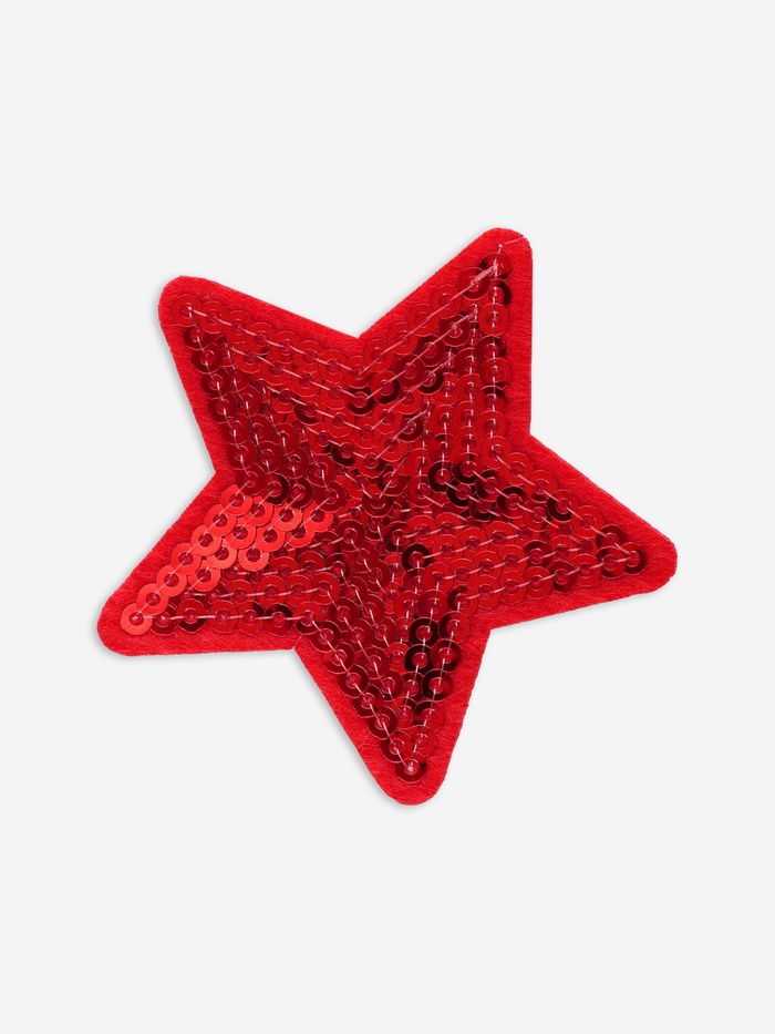 Термоаппликация «Звезда», с пайетками, 5.2×5.2 см, красная