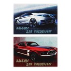 Альбом для рисования А4, 40 листов на клею "Спортивный авто", обложка мелованный картон, ВД-лак, блок 100г/м2, МИКС - фото 8537355
