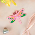 Термоаппликация "Стрекоза", 5,8*4,2см, цвет розовый - Фото 1