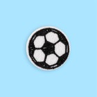 Термоаппликация «Футбольный мячик», d = 3 см, цвет белый/чёрный - Фото 2