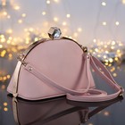 Сумка женская на фермуаре, отдел c перегородкой, регулируемый ремень, цвет розовый - Фото 1