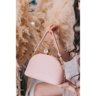 Сумка женская на фермуаре, отдел c перегородкой, регулируемый ремень, цвет розовый - Фото 5