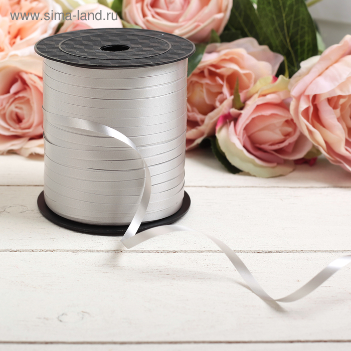 Лента упаковочная простая, цвет серебристый 0,5 см х 225 м - Фото 1