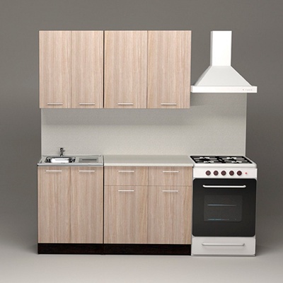 Кухонный гарнитур «Светлана медиум», 1400×1570 мм, цвет ясень шимо светлый/венге