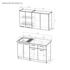 Кухонный гарнитур «Светлана медиум», 1400×1570 мм, цвет ясень шимо светлый/венге - Фото 3